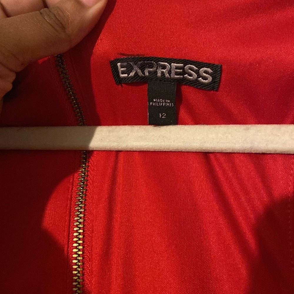 [Express] Red Cut-Out Fit And Flare Dress - Picture 5 of 10